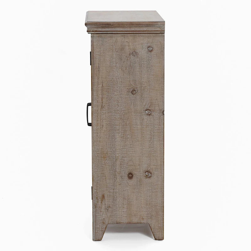 Landhaus-Stauschrank aus Holz, 37.4 hoch, mit 2 Türen - 37.4 H x 27.68 W x 13.23 D