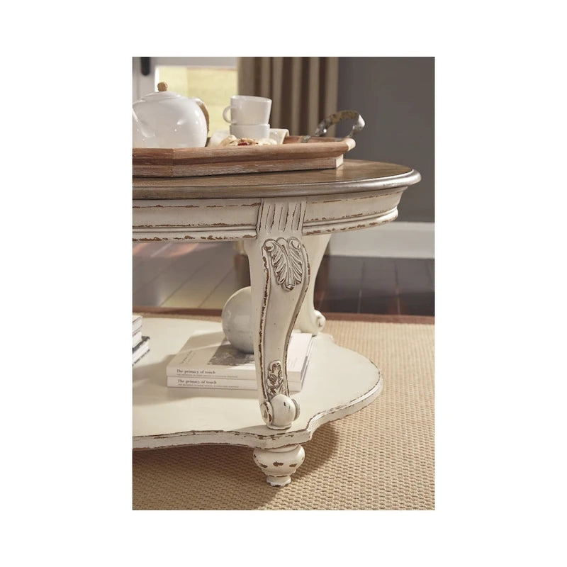Realyn-salontafel - wit/bruin - 48.13 W x 34 D x 19.88 H