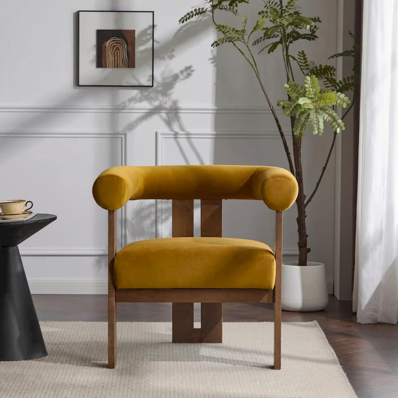 Poltrona d'accento moderna imbottita Gilbert con braccioli arrotondati di Christopher Knight Home