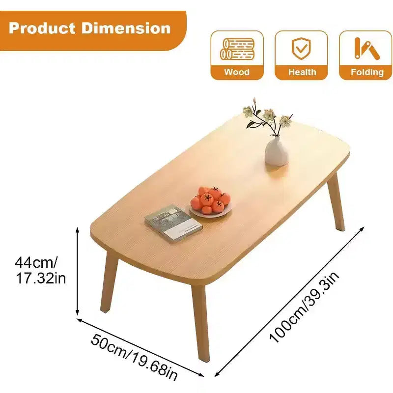 Tavolino da caffè pieghevole in legno da 39.9, tavolino pieghevole per laptop per piccoli spazi, tavolino basso per studiare seduti sul pavimento, per camera da letto, ufficio e appartamento