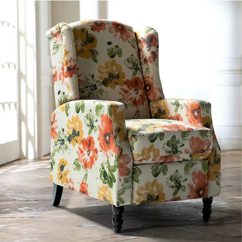 Handmatige relaxfauteuil in mid-century modern-stijl met wingback-ontwerp