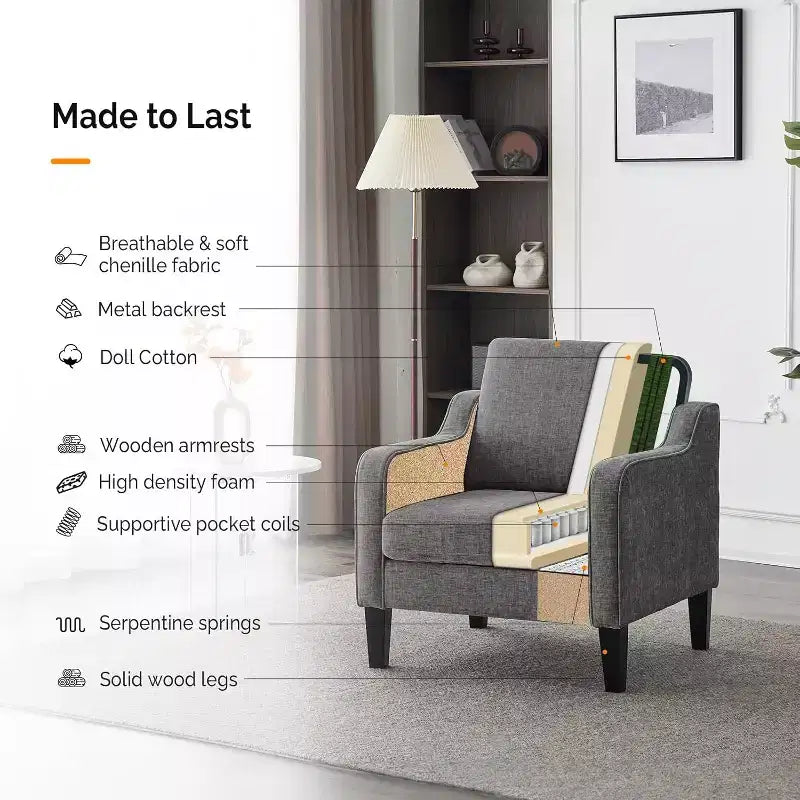 Polstersessel fürs Wohnzimmer, Lesesessel im Mid-Century-Modern-Stil