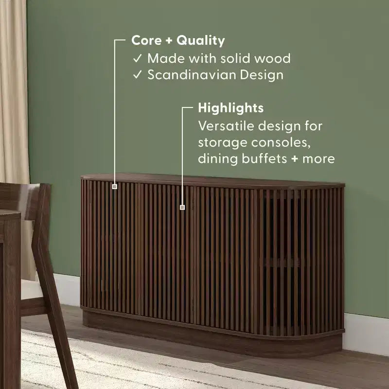 Plank+Beam Contour dressoir van massief hout met 3 deuren, tv-meubel van 59 voor de woonkamer