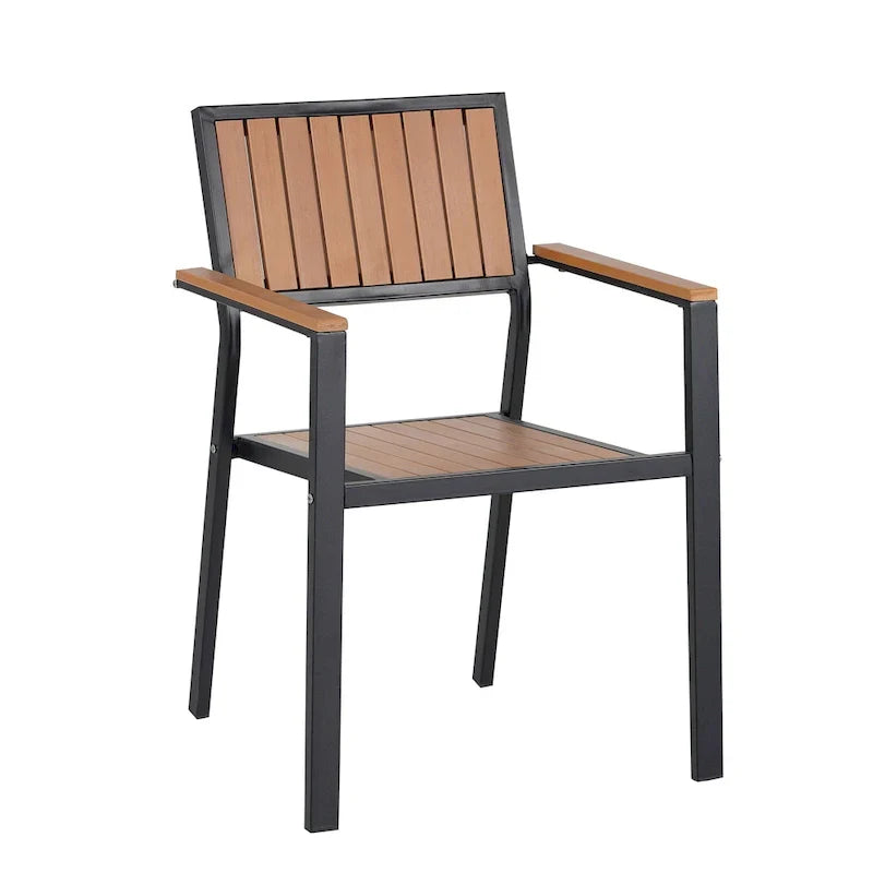 7-delige uitschuifbare eethoek voor buiten met uitschuifbare tafel en 6 stoelen met armleuningen