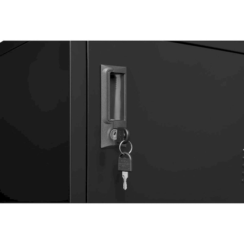 Casier de rangement pour employés à 6 portes, casiers métalliques pour bureau, salle de sport, école et domicile, avec porte-carte (noir)