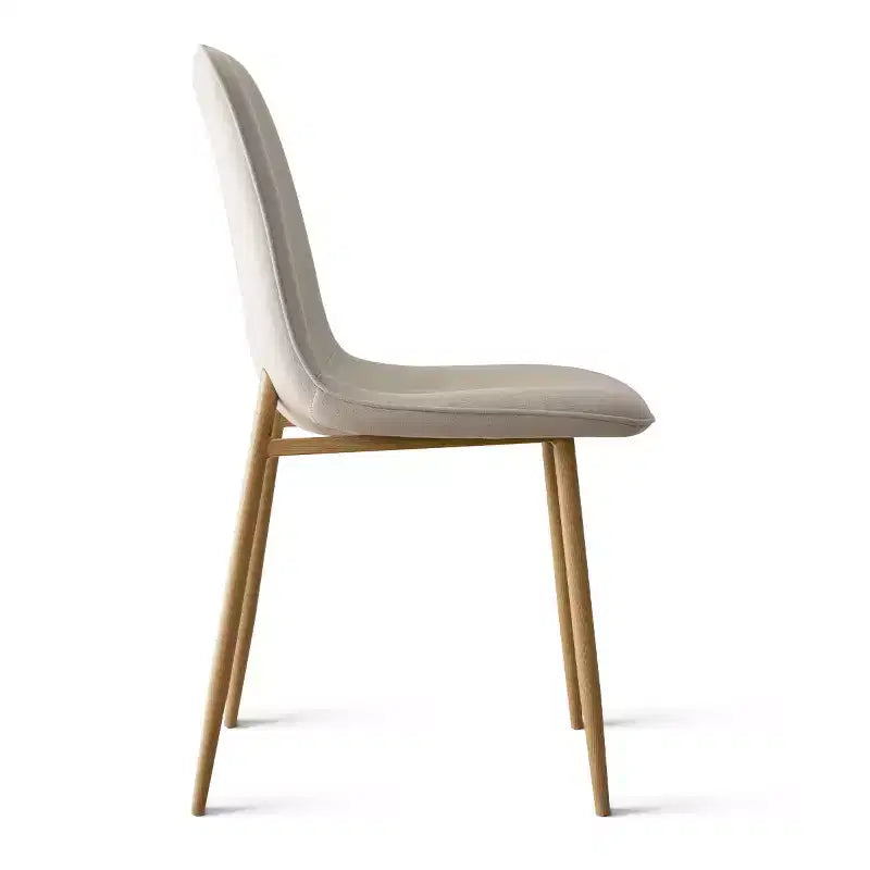 Ensemble de salle à manger rond 5 pièces, table à piètement central de 37 avec plateau effet bois et chaises courbes rembourrées, style moderne-Panipeachy