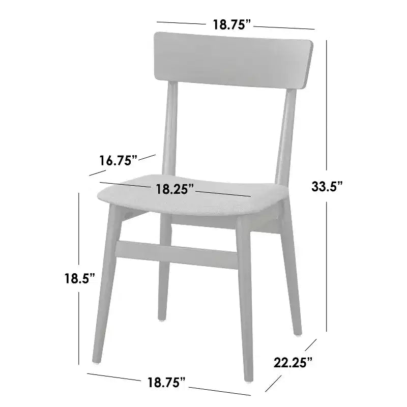 Ensemble de salle à manger rectangulaire Lifestorey Newington de style moderne du milieu du siècle, 5 pièces, noyer/moka