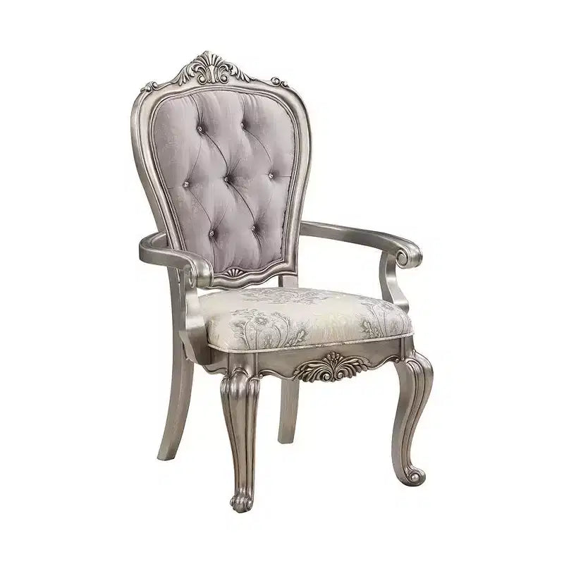 Chaise de salle à manger Ariadne en velours, finition platine antique, 23.25 - Acme Furniture
