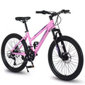 NAYSAYE Bicicletta mountain bike da 26 Inch con cambio a 21 velocità e freni a doppio disco, per adolescenti e donne, rosa, 65*24.8*37.4