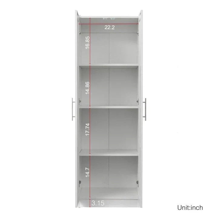Hoher Kleiderschrank mit 3 Einlegeböden