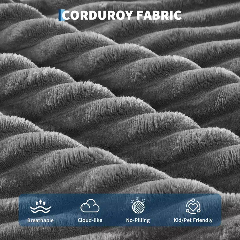 COZONY 49.2 übergroße, umwandelbare Chaiselongue, Cord-Sofasessel/Schlafsofa im Cloud-Design, Belastbarkeit 400 lb