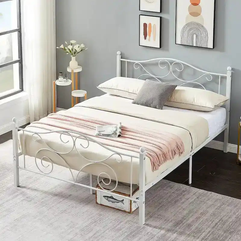 Javlergo Victoria metalen bedframe met hoofdbord en voetbord