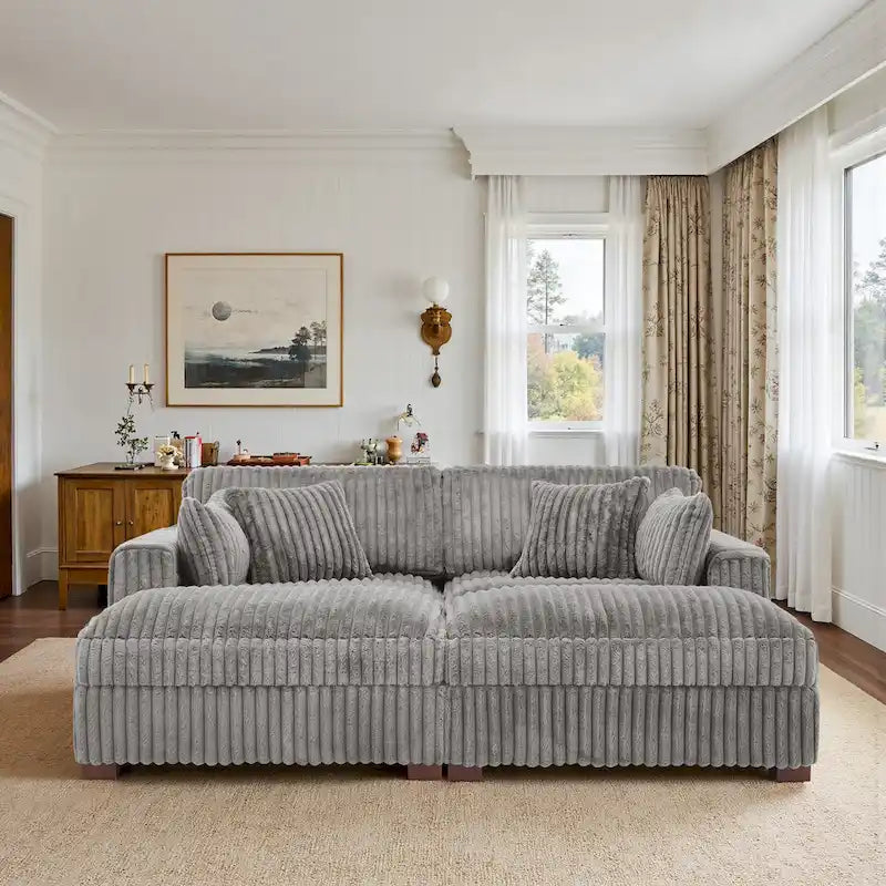Modulaire hoekbank van stof voor de woonkamer en slaapkamer