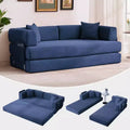 Modernes 79-Futon-Schlafsofa aus Cord für kleine Räume, 5-in-1-Couch mit abnehmbaren Armlehnen und Kissen
