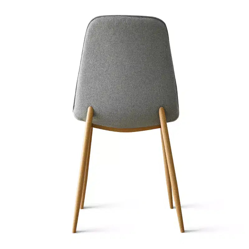 Ensemble de salle à manger rond 5 pièces, table à piètement central de 37 avec plateau effet bois et chaises courbes rembourrées, style moderne-Panipeachy