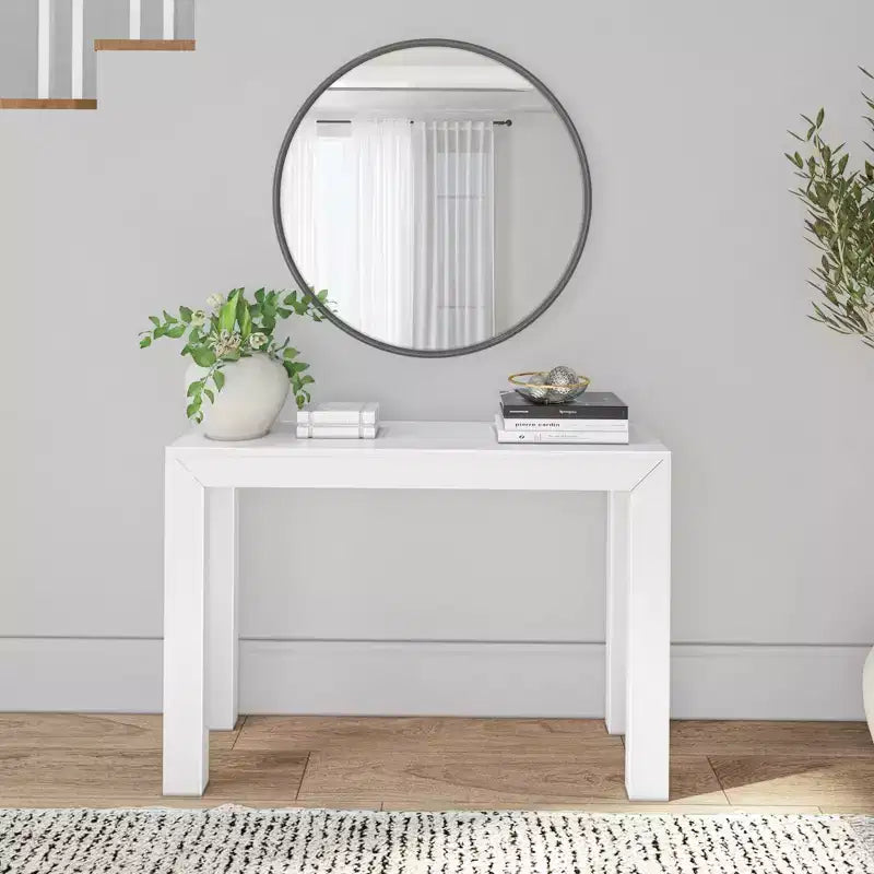 Plank+Beam 46 moderne console tafel van massief hout, smalle haltafel, voor achter de bank