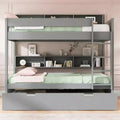 Luxystar modern stapelbed met twee tweepersoonsbedden, planken en onderschuifbed
