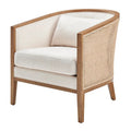 Tillman linnen fauteuil met rotan