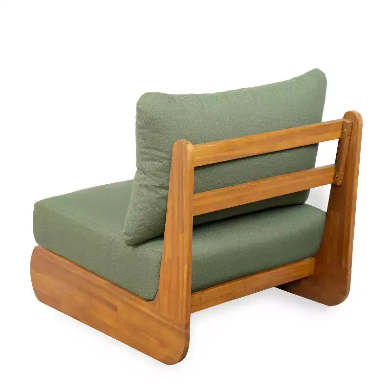 Christopher Knight Home Tavriel moderne Sitzgruppe im Mid-Century-Stil für die Terrasse aus Akazienholz mit 5 Sitzplätzen und dicken Kissen, Tisch nicht enthalten