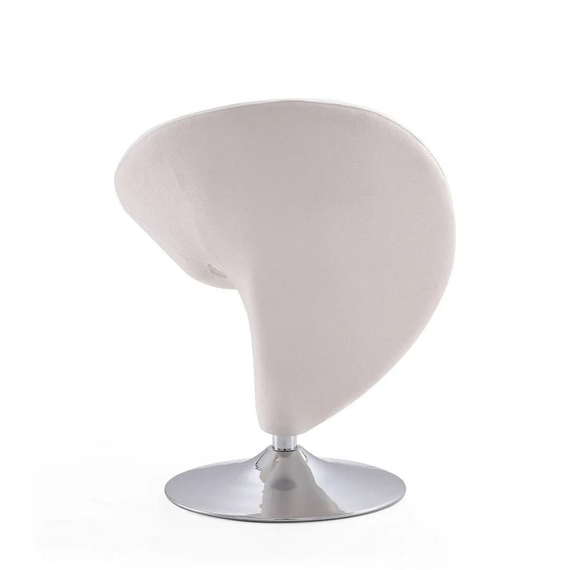 Poltrona girevole decorativa Curl Manhattan Comfort in misto lana e cromo (set da 2)
