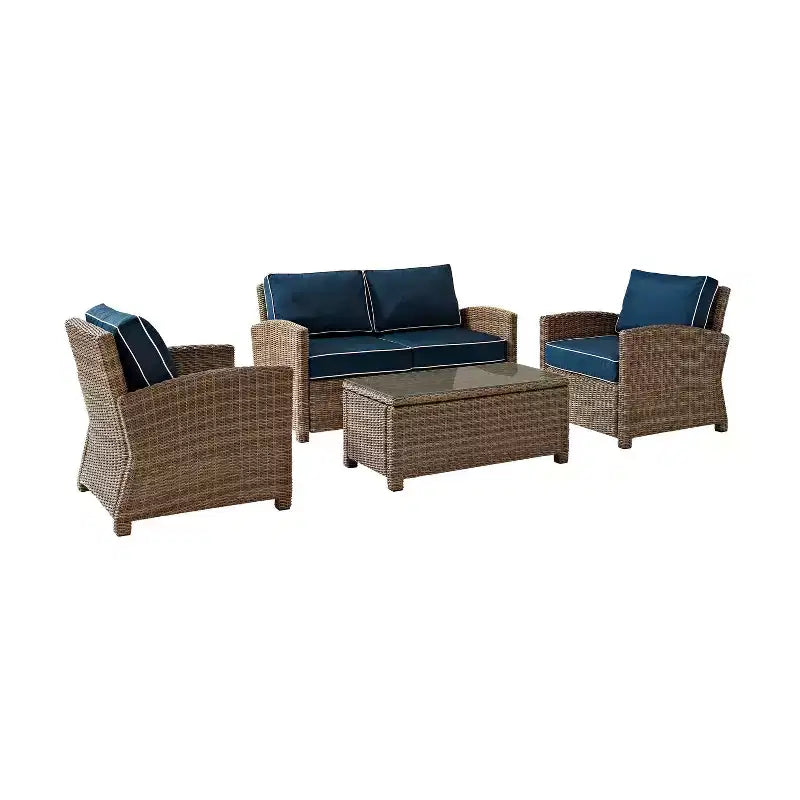 4-teiliges Outdoor-Lounge-Set aus Rattan - Crosley