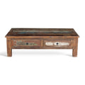 Handgemaakte salontafel van oud gerecycled hout (India)