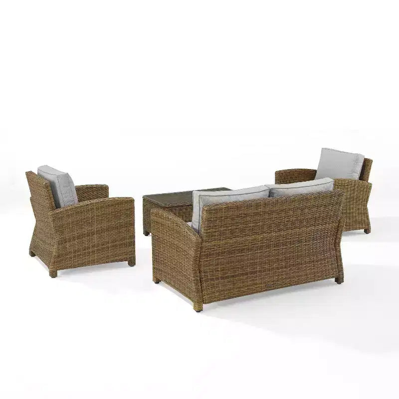 4-teiliges Outdoor-Lounge-Set aus Rattan - Crosley