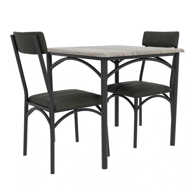 Keuken- en eettafelset voor 2 personen met gestoffeerde stoelen
