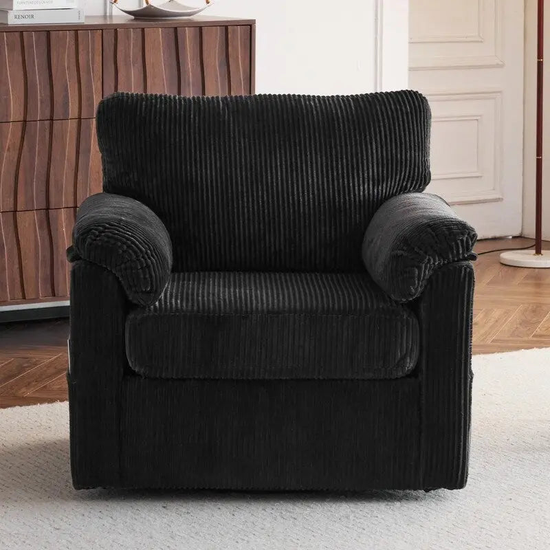 Fauteuil pivotant une place en velours côtelé de 33 pouces