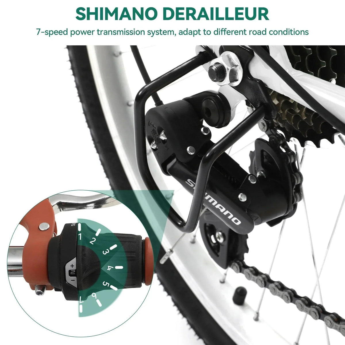 Vélo de ville Moasis24/ 26 à 7 vitesses, cadre ouvert réglable, vélo de déplacement