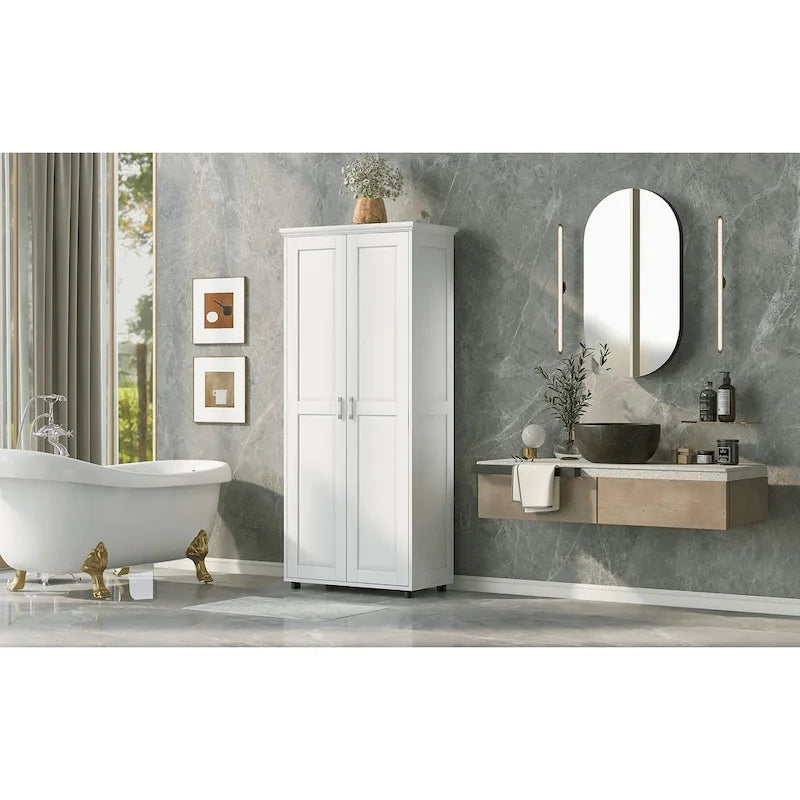 Badezimmerschrank mit zwei Türen, verstellbarem Einlegeboden und MDF-Platte