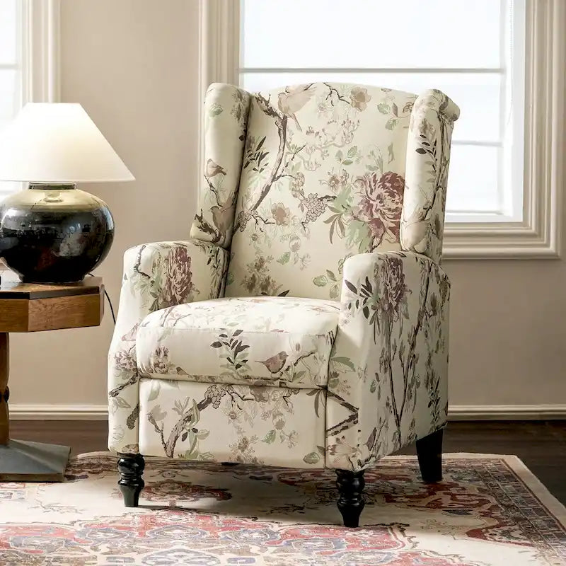 Handmatige relaxfauteuil in mid-century modern-stijl met wingback-ontwerp