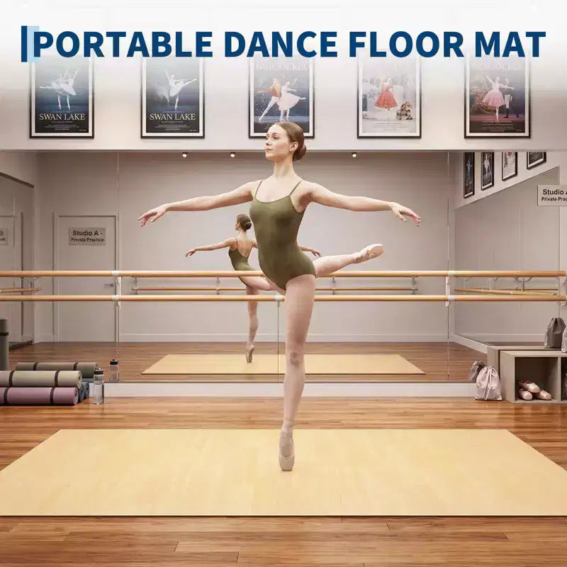 Draagbare dansvloermat van pvc van 4x6, 5 mm dik, antislip en krasbestendig, voor ballet, jazz, tapdans, yoga, pilates en oefeningen thuis