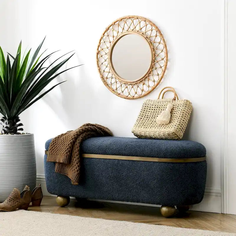 Panca contenitore imbottita con seduta, da fondo letto, grande panca contenitore per coperte