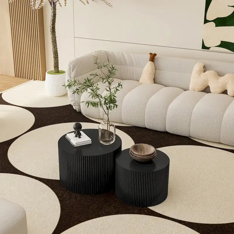 Couchtisch-Set mit geschwungenem Streifenmuster