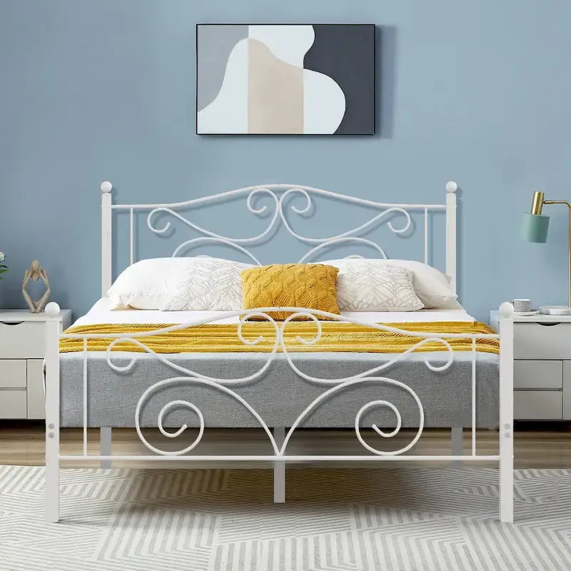 Javlergo Victoria metalen bedframe met hoofdbord en voetbord