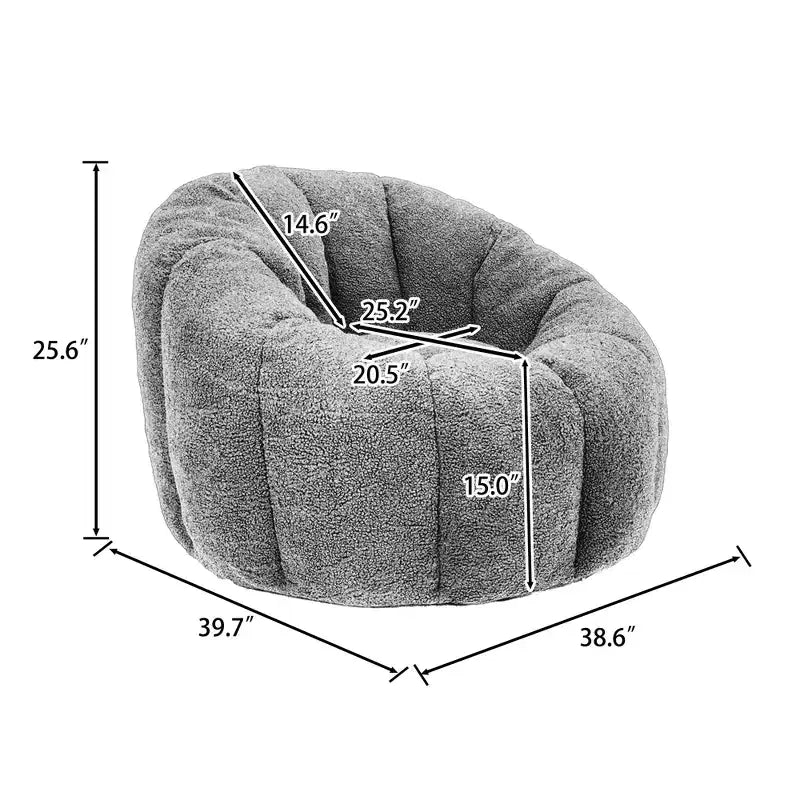 Sitzsack-Sessel mit Armlehnen, Füllung aus hochdichtem Schaumstoff, gemütlicher Loungesessel für Erwachsene, Wohnzimmer