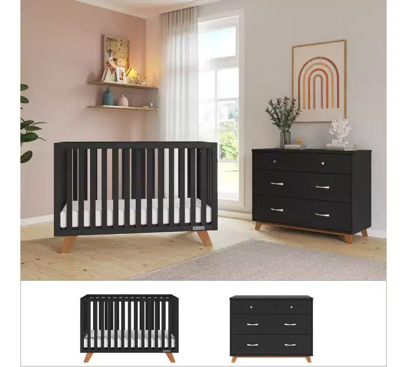 Child Craft SOHO 2-teiliges Babyzimmer-Set, mit 4-in-1-Gitterbett und Kommode mit 3 Schubladen