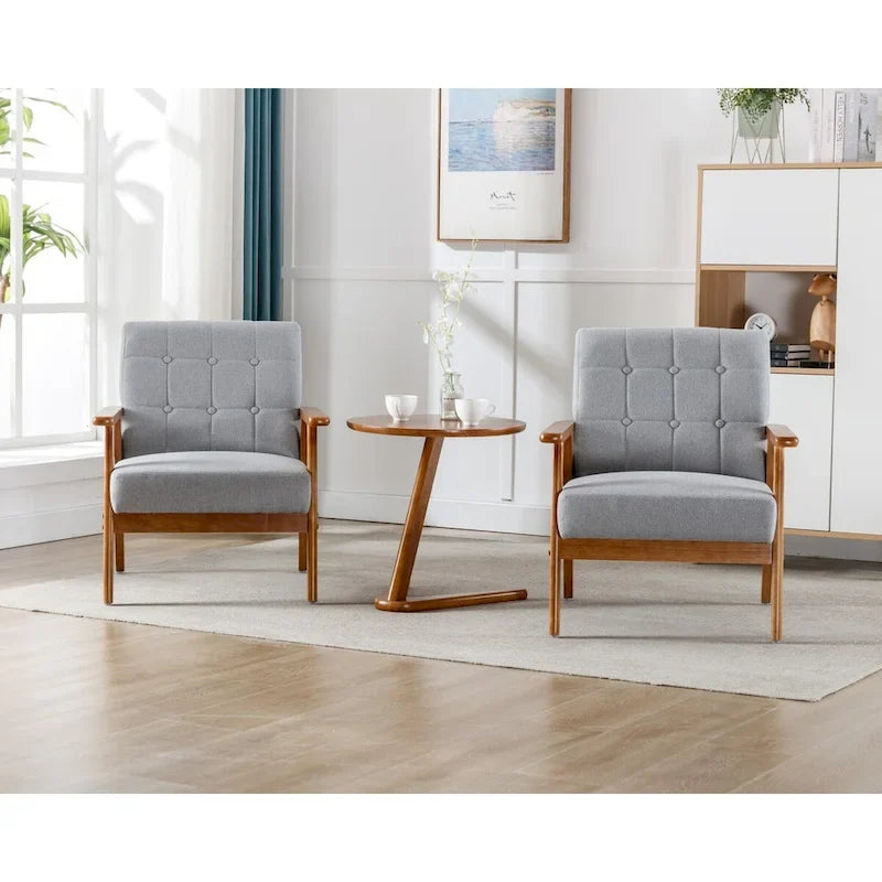 Set van 2 accentstoelen met bijzettafel, fauteuils voor woonkamer, slaapkamer of kantoor - 30.71H*25.39W *27.95D