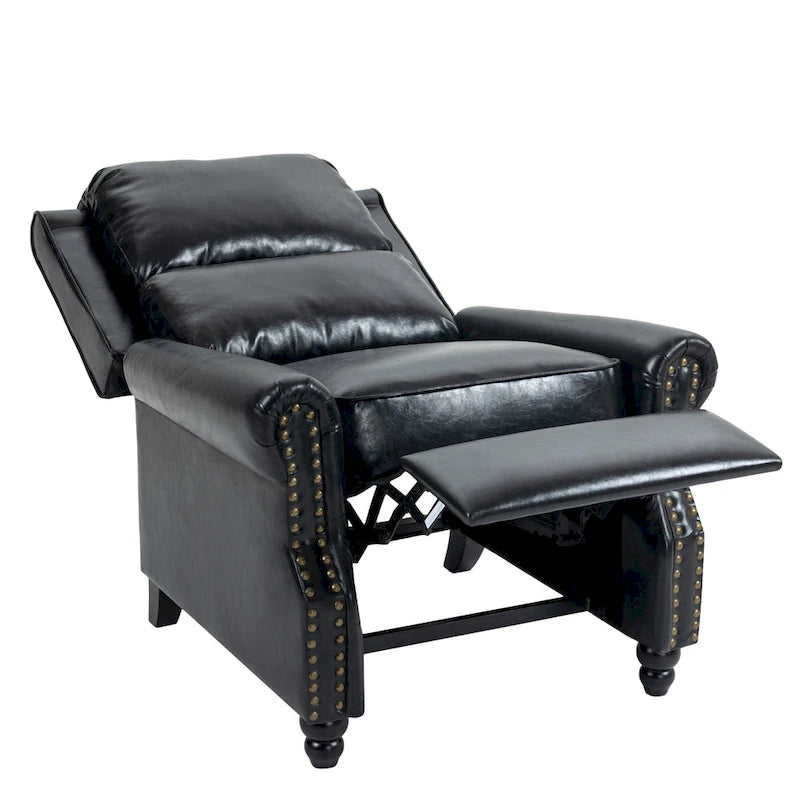 Set mit 2 modernen Relaxsesseln mit gepolstertem Sitz aus Kunstleder/Stoff