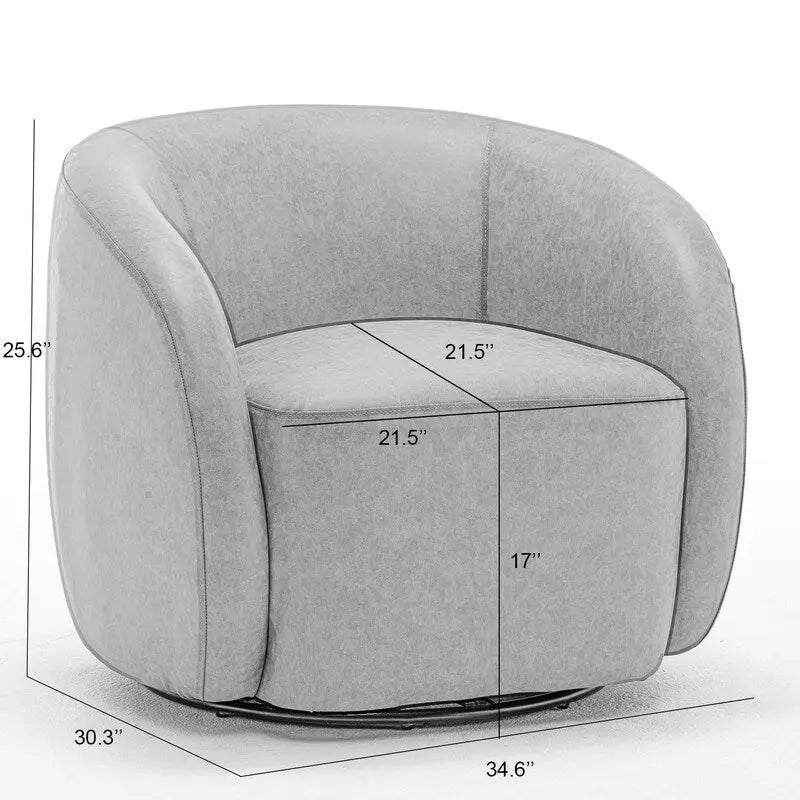 Moderne draaibare fauteuil met kuipvormige zitting