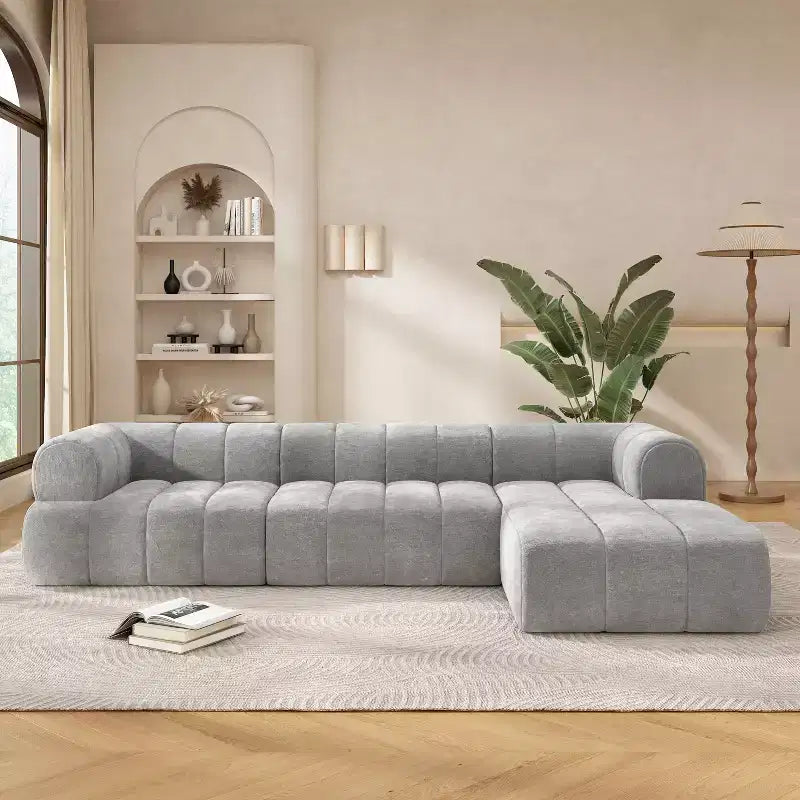Christopher Knight Home Keri 122 modernes Ecksofa in L-Form aus hochdichtem Schaumstoff mit niedriger Rückenlehne