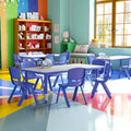 Ensemble table d’activités rectangulaire réglable en hauteur en plastique Emma and Oliver, 23.625W x 47.25L, avec 6 chaises