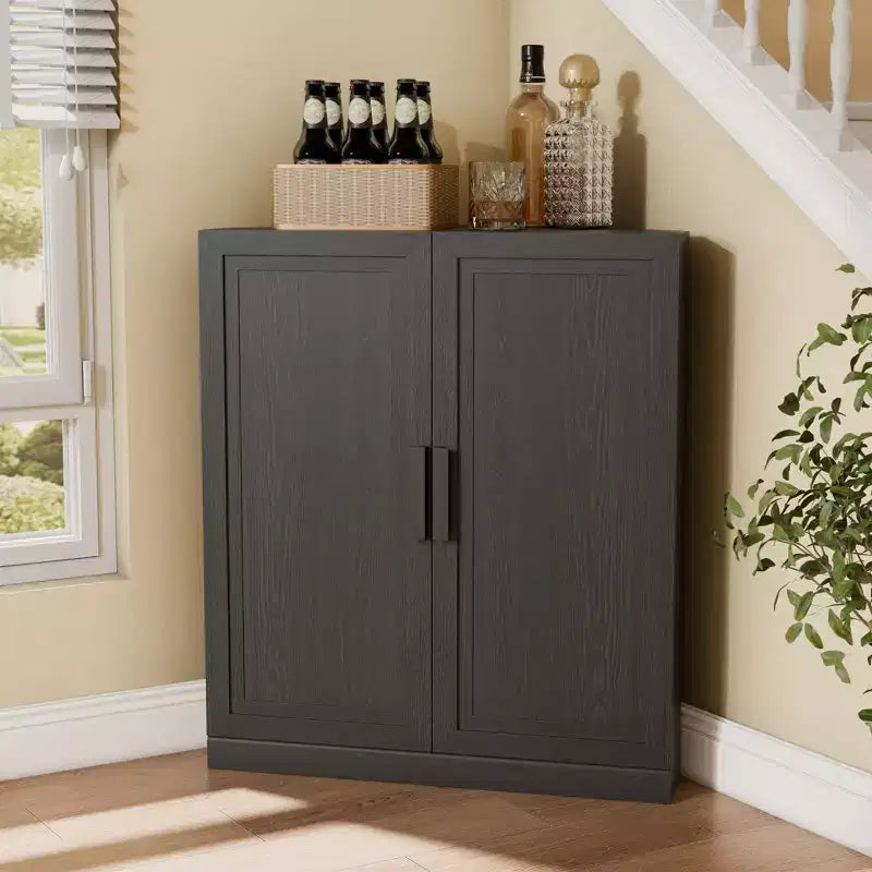 Eckschrank von Dovelina mit verstellbaren Einlegeböden, Sideboard, Anrichte, Weinschrank und Küchenschrank mit Holztüren - 31H x 31W, 36H x 31W