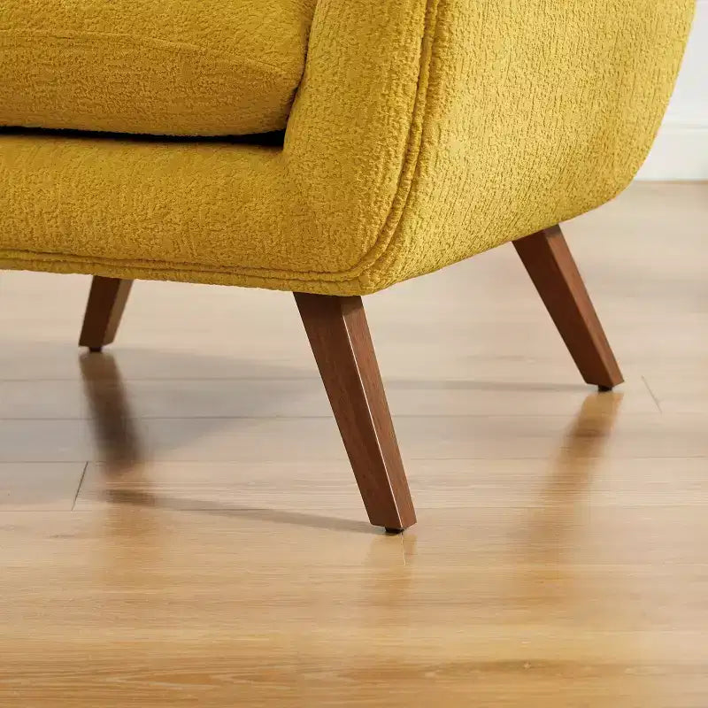 Fauteuil d'appoint confortable en flanelle jacquard Art Leon avec pieds en bois