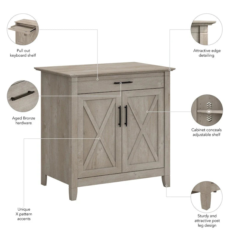 Secrétaire Key West avec armoire de rangement par Bush Furniture