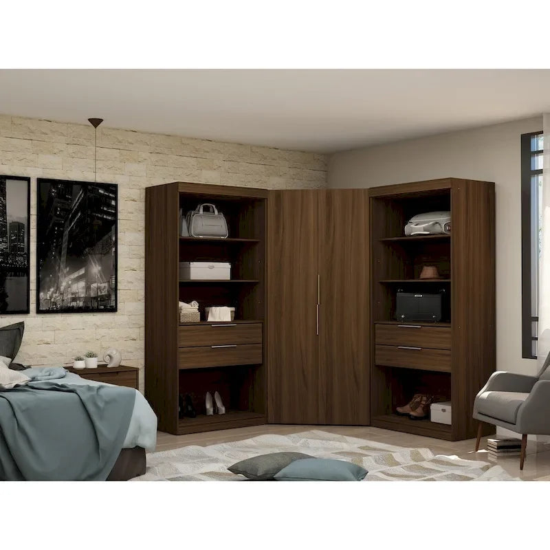 Mulberry 2.0 halfopen, moderne hoekkastset met 3 delen en 4 laden, set van 3
