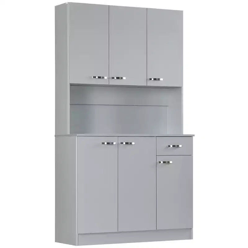 Dispensa da cucina da 71, mobile alto con supporto per microonde, credenza moderna da cucina, 3 ripiani regolabili per soggiorno e sala da pranzo