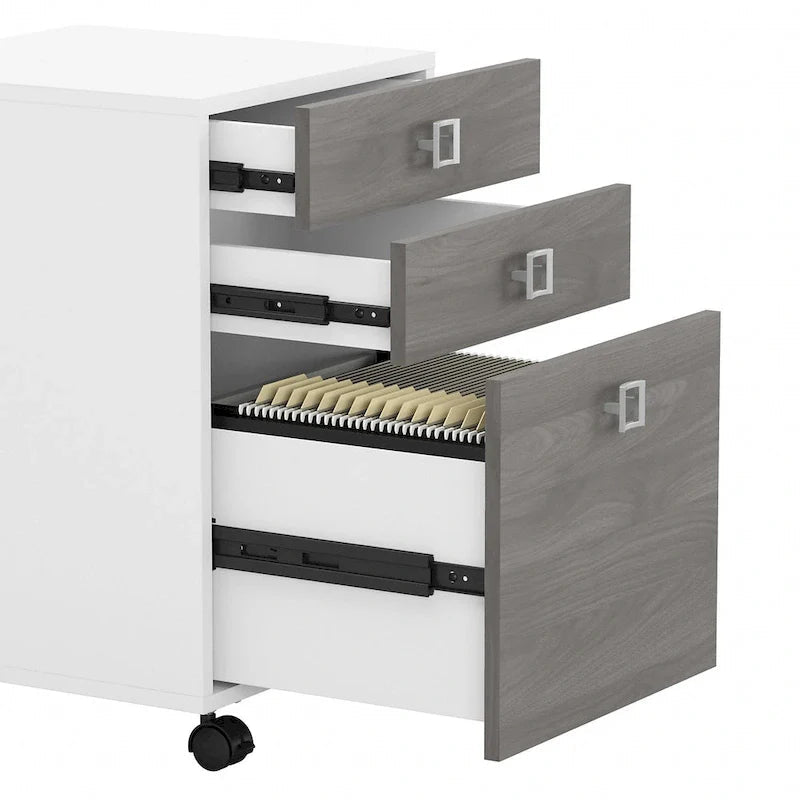 Bureau d’angle L Echo avec rehausse et tiroirs