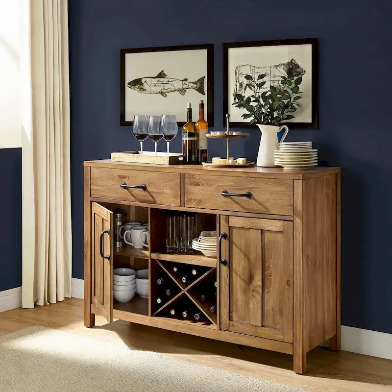 Credenza Crosley Roots con finitura naturale - 52  W x 18  P x 36  A